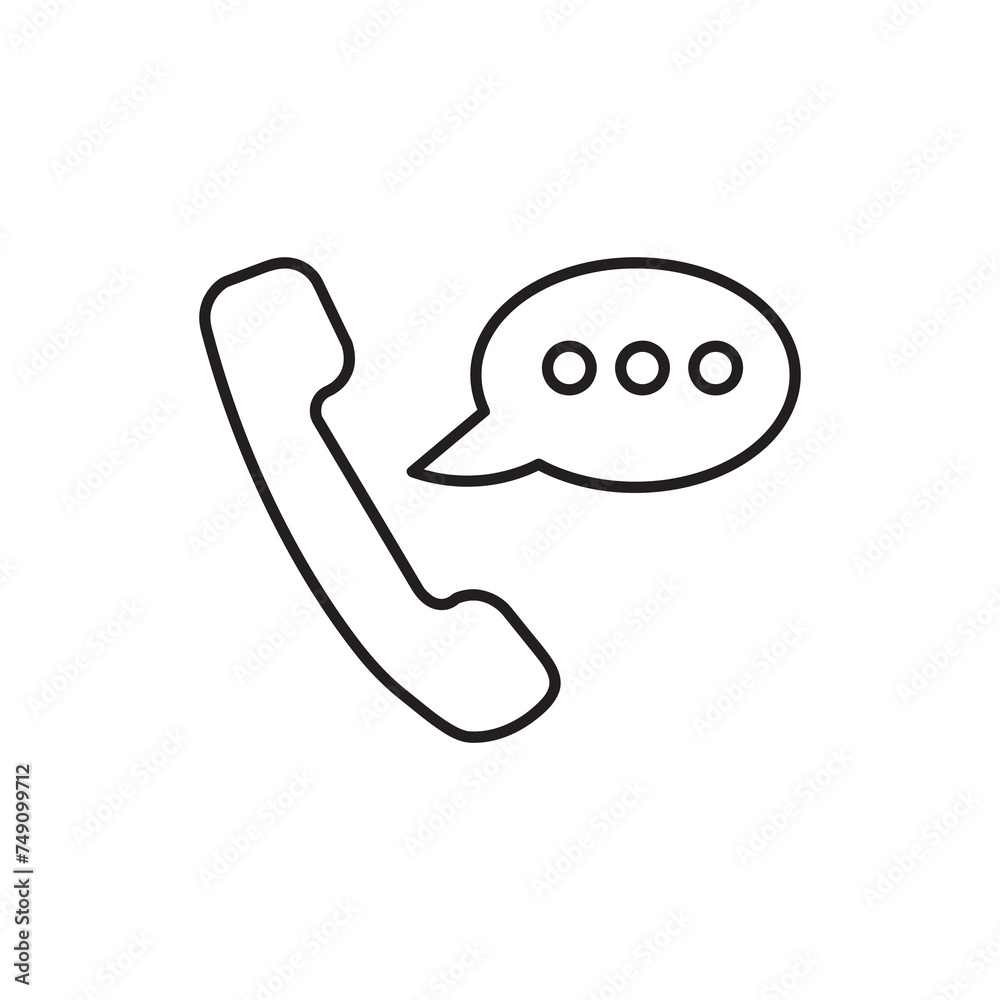 call chat glyph flat vector icon liner illustration on white background..eps