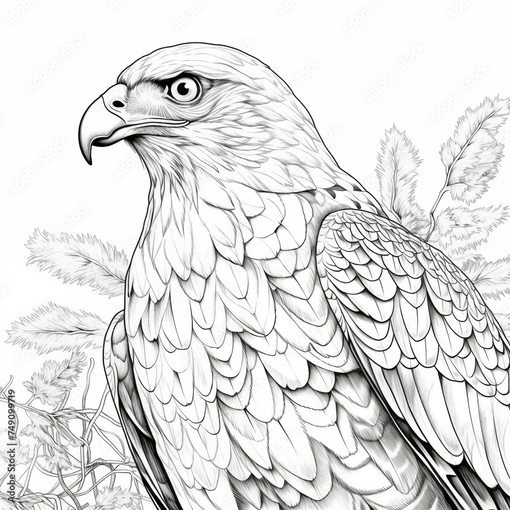Fototapeta premium Adult coloring page California vulture