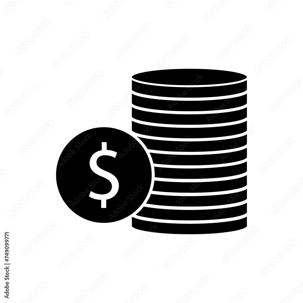 Coin icon simple flat vector illustration on white background..eps Coin icon simple flat vector illustration on white background..eps