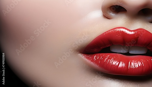 close up lips of woman