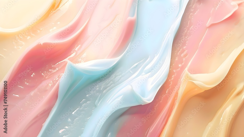 Colorful cream lotion background - obrazy, fototapety, plakaty 