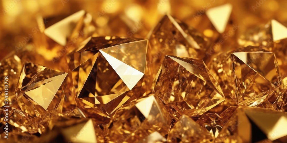 3d render, abstract gold crystal background, faceted texture, macro panorama, wide panoramic polygonal wallpaper 3d render, abstract gold crystal background, faceted texture, macro panorama, wide panoramic polygonal wallpaper