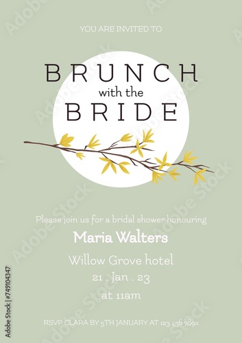 Celebrate in style, bridal brunch invite