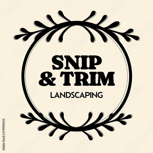 Promoting a landscaping business, the ornate circular border suggests growth and elegance