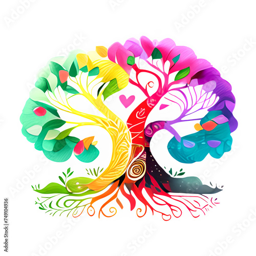 Introducing our exquisite "Tree of Life Graphic in Multiple Colors," a stunning artwork designed with intricate detail and vibrant colors, perfect for your print-on-demand needs. This graphic depicts 