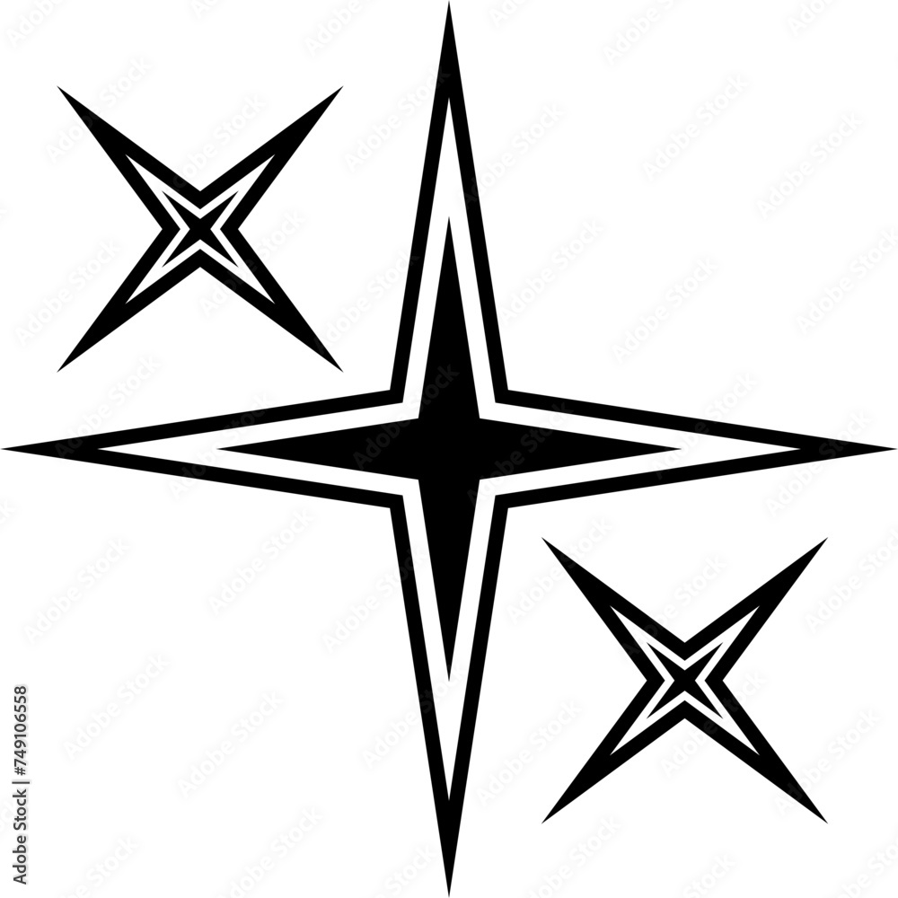 Fototapeta premium Y2K Star Element
