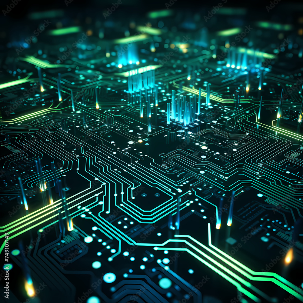 A technology-themed image with circuit board patterns.