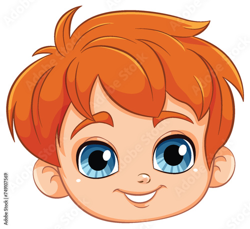Vector illustration of a happy young boy's face