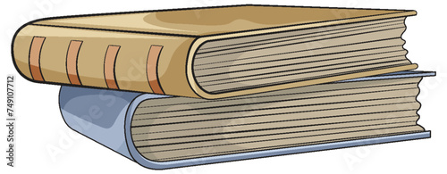 Illustration of two stacked closed books