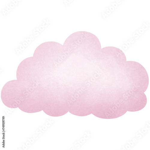 Watercolor cute pink cloud clipart, Fantasy pastel color, Nursery element decoration