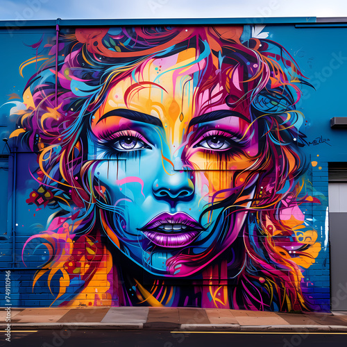 Colorful graffiti art on an urban wall.