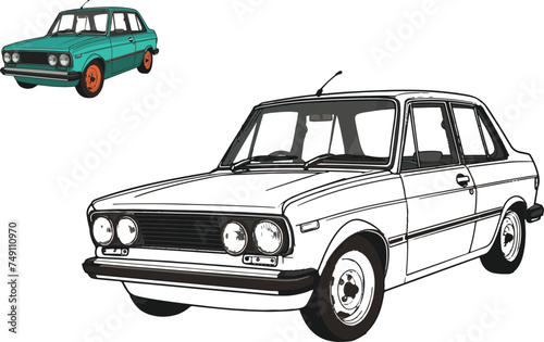 Vintage Vibes, Classic Car Illustrations with a Touch of Nostalgia and Charm