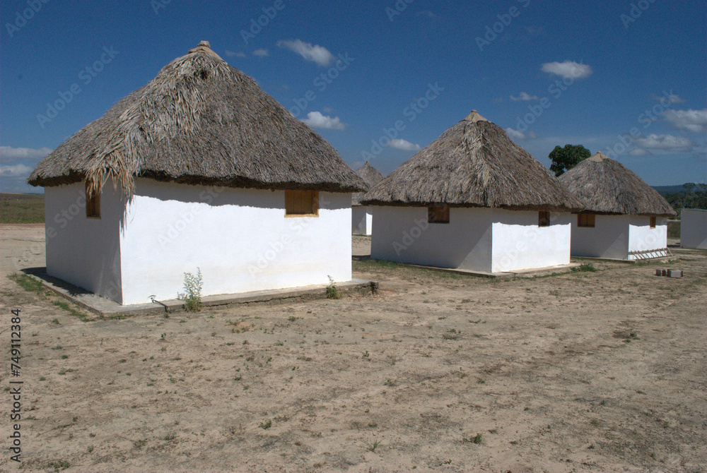 Las tipicas casas de los habitantes de la Gran Sabana.,chozas,techo de palma,paredes de barro. Las tipicas casas de los habitantes de la Gran Sabana.,chozas,techo de palma,paredes de barro.