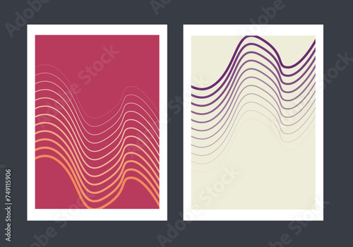 Abstract line curve cover background template, line pattern background, ready to use.