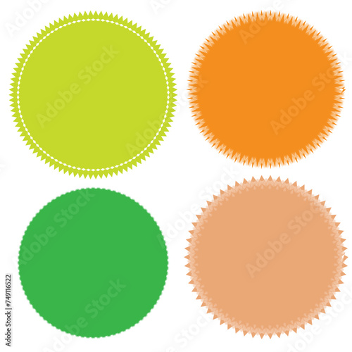 Starburst sticker set - collection of special offer sale round and oval sunburst labels and buttons. sunburst labels and badges. Promo stickers with star edges. Vector.