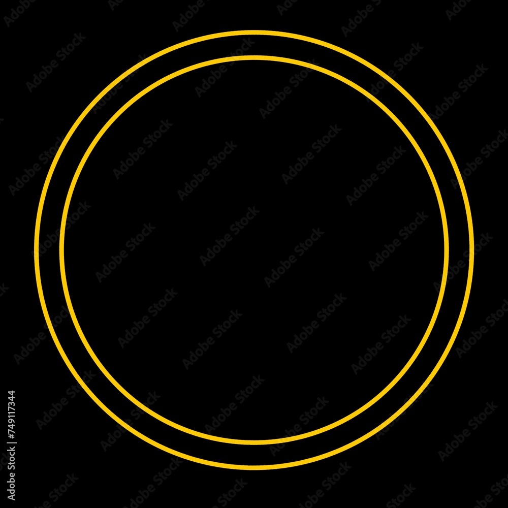 yellow circle shape line on black background yellow circle shape line on black background