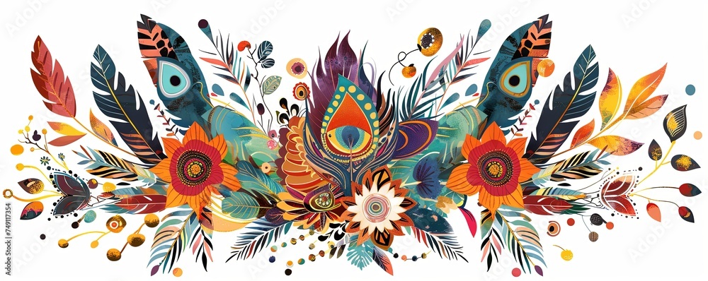 Boho clip art collage element Boho clip art collage element