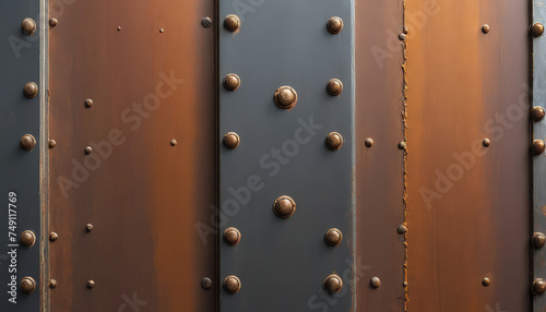 metal wall with plate or metal wall with texture or old metal with rivets or old metal gate or old metal or metal grid pattern or metal grid background or iron plate connection or rusty plate