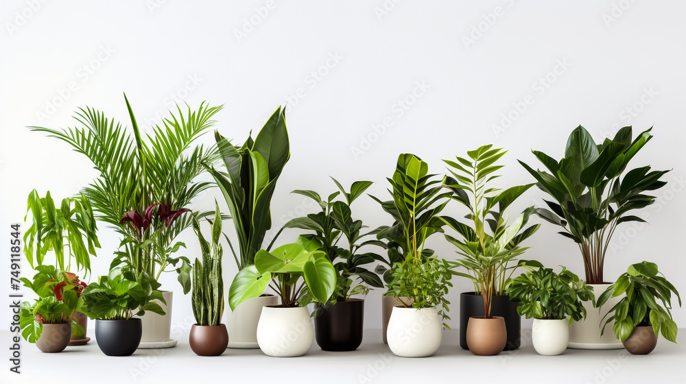 Beautiful plants in a pot background - obrazy, fototapety, plakaty 