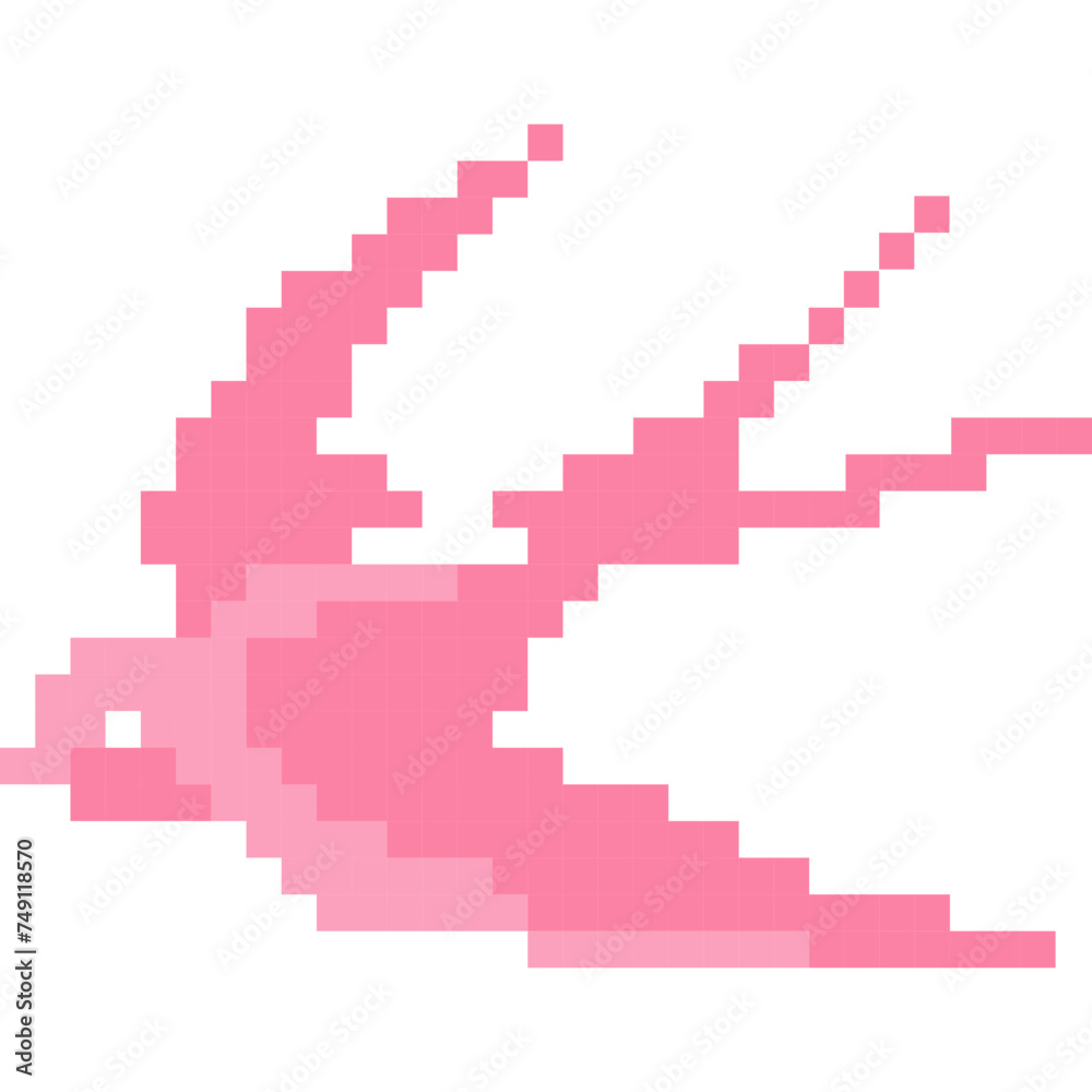 Bird cartoon icon in pixel style Bird cartoon icon in pixel style