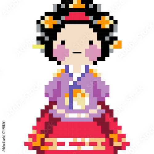 Hunbok cartoon icon in pixel style