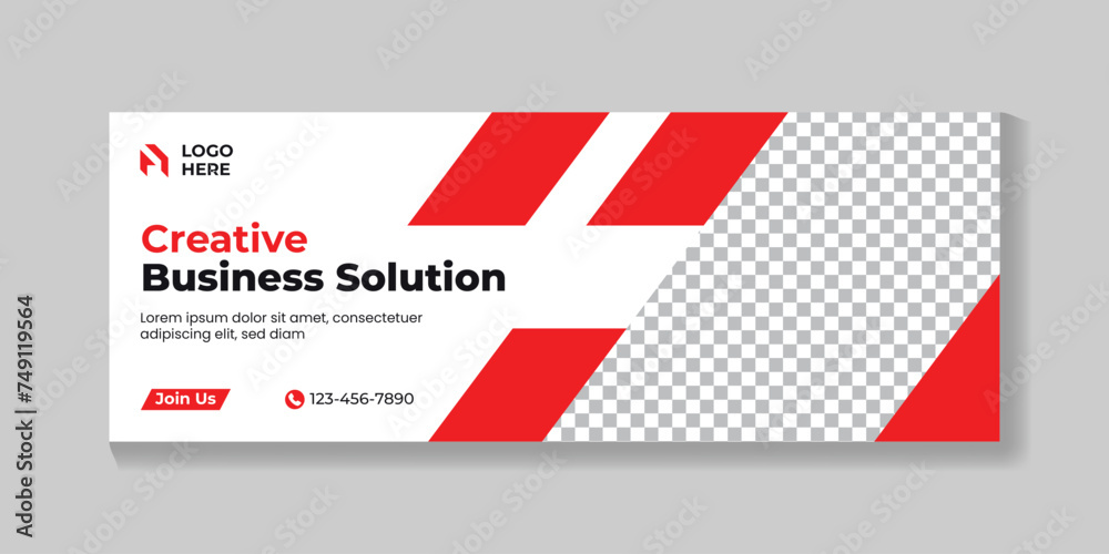 Professional creative business solution facebook cover design and corporate modern web banner template