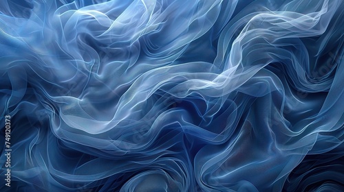 Abstract blue background, wave or veil texture