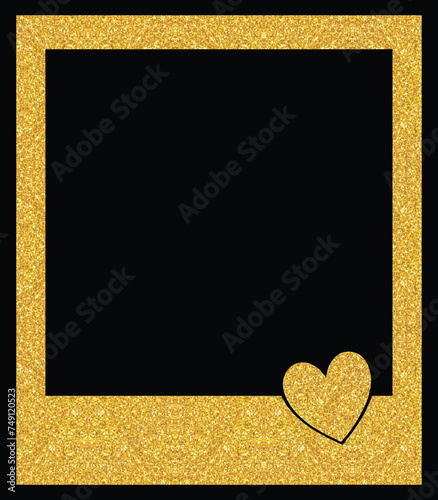 Yellow Gold Love Photo Frame  with Sparkle Glitter 23
