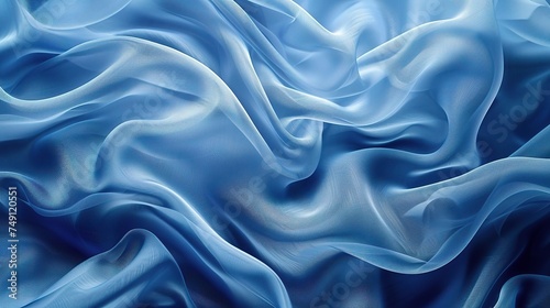 Abstract blue background, wave or veil texture, photo