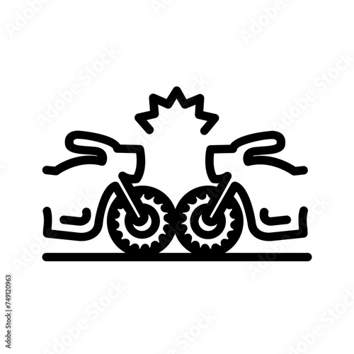 Vector black line icon for Motorcycle crashes
