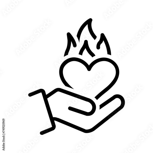 Vector black line icon for Passionate