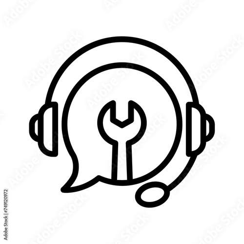 Vector black line icon for Personalized assistant