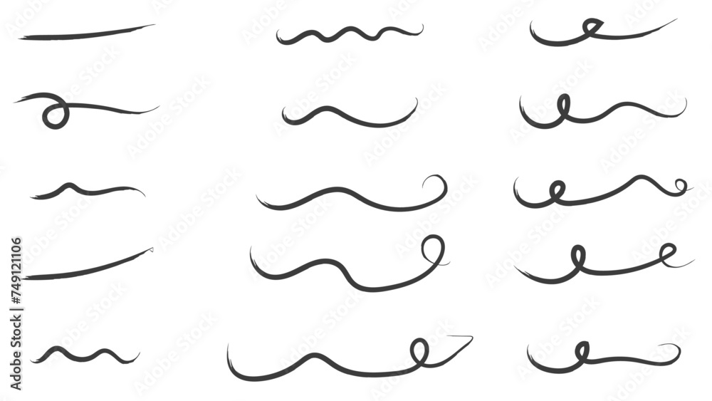 Brush strokes, black ink lines, vector abstract set with paint brush grunge texture on transparent background. Paintbrush strokes and ink smear stains. doodle underlines. vector illustration Brush strokes, black ink lines, vector abstract set with paint brush grunge texture on transparent background. Paintbrush strokes and ink smear stains. doodle underlines. vector illustration