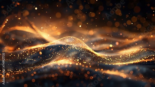 Abstract gold light threads background