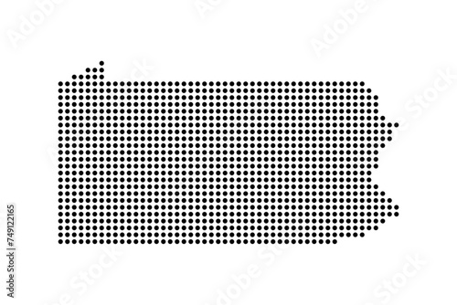 Pennsylvania state map in dots