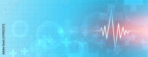 cardiograph medical blue banner for research and cure
