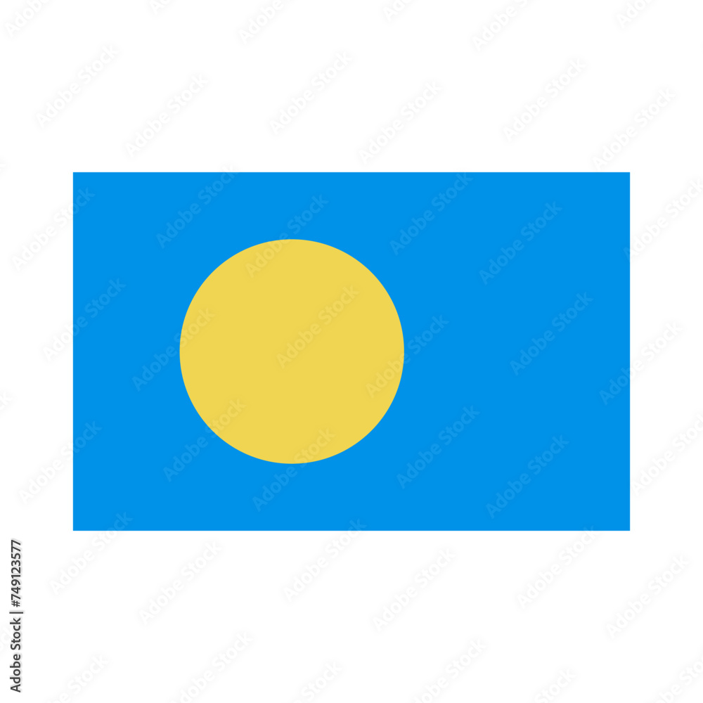Flag of the Republic of Palau. Vector.