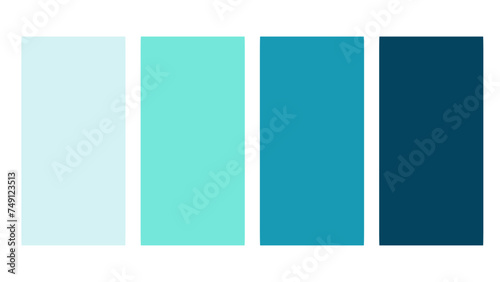 Blue color palette. Set of bright color palette combination in rgb hex. Color palette for ui ux design. Abstract vector illustration for your graphic design, banner, poster or landing page 