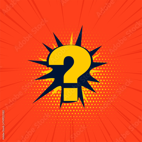 cartoon style question mark symbol background for why or who query