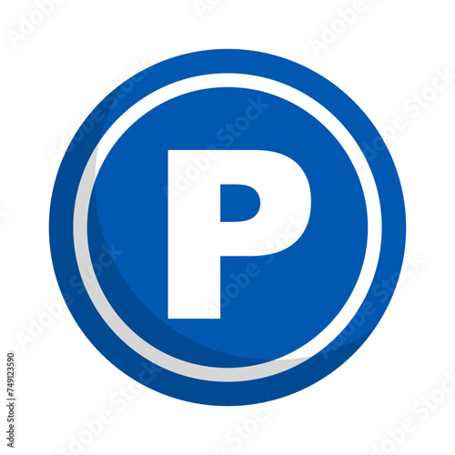 Round parking icon. Parking lot icon. Vector.