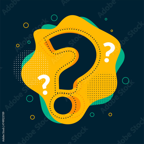 stylish think and ask question mark concept template design
