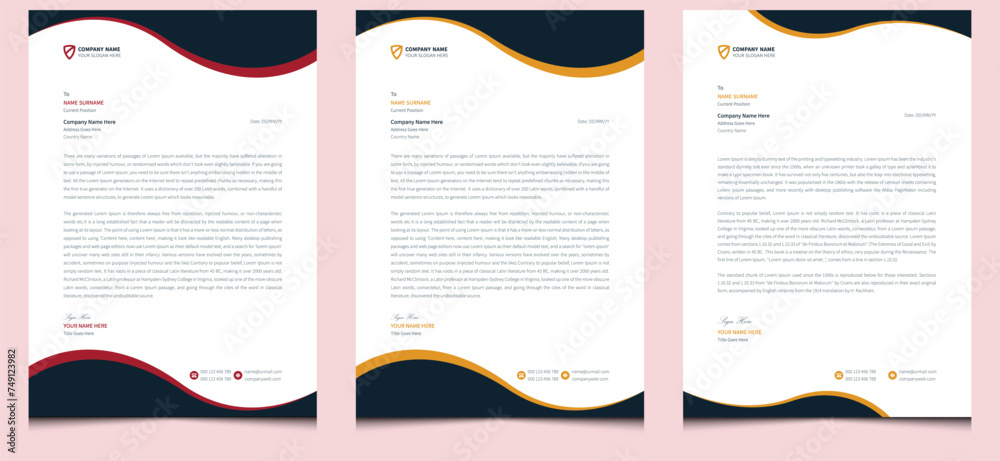 Unique clean elegant simple minimalist company personal modern creative professional abstract business style letterhead template design. Unique clean elegant simple minimalist company personal modern creative professional abstract business style letterhead template design.