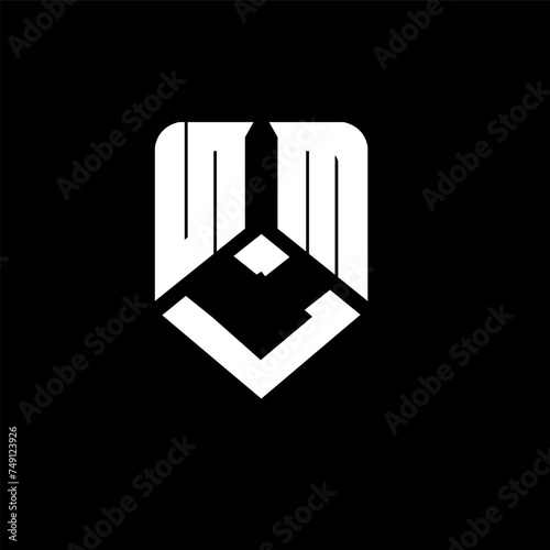 NLM letter logo design on black background. NLM creative initials letter logo concept. NLM letter design.
 photo