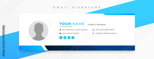 corporate mail signature card template design in minimal style
