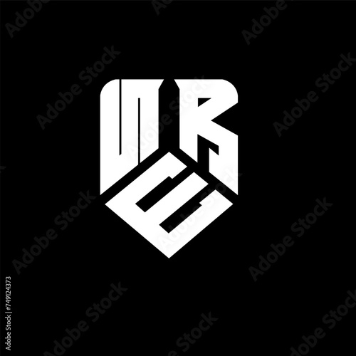 NER letter logo design on black background. NER creative initials letter logo concept. NER letter design.
 photo