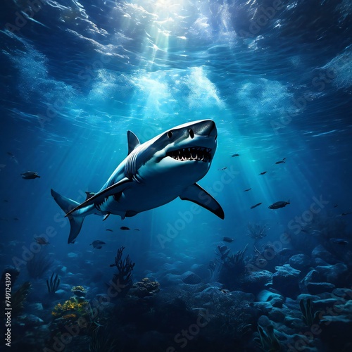 under water shark, shark, shark in sea, blue shark, ocean
