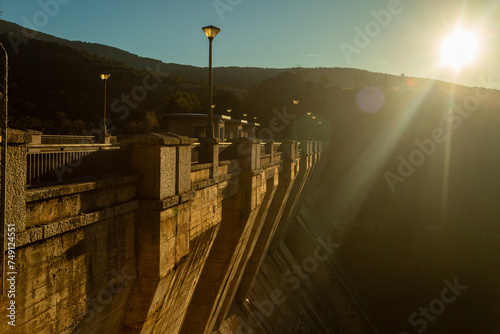 Dam in the Cercedilla reservoir, located in the Sierra de Guadarrama National Park. Madrid Spain photo