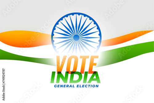 vote india general election background with ashoka chakra design