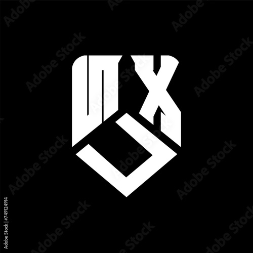 NUX letter logo design on black background. NUX creative initials letter logo concept. NUX letter design.
 photo