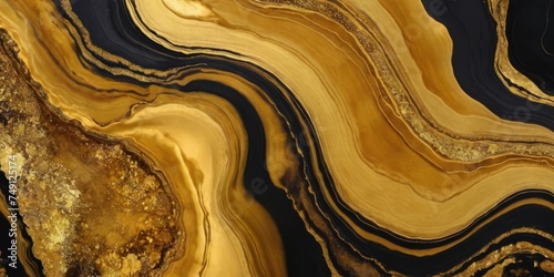 texture Luxury abstract fluid art painting background alcohol ink technique black and gold texture